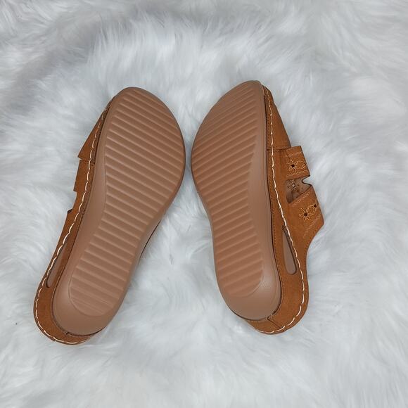 Women's Retro Round Heeled Open Toe Wedges NWT - Picture 10 of 12